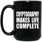 Cryptography Makes Life Complete - 15oz Coffee Mug Black