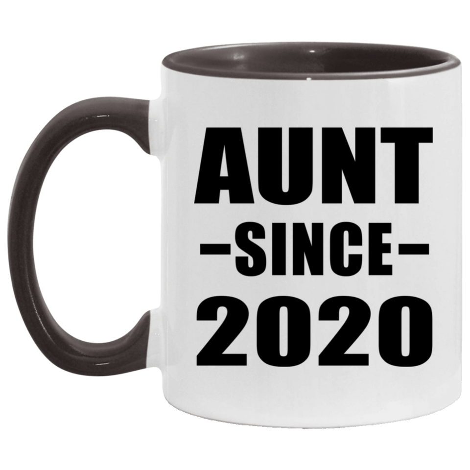 Aunt Since 2020 - 11oz Accent Mug Black