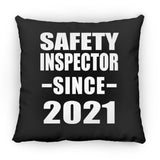 Safety Inspector Since 2021 - Throw Pillow Black
