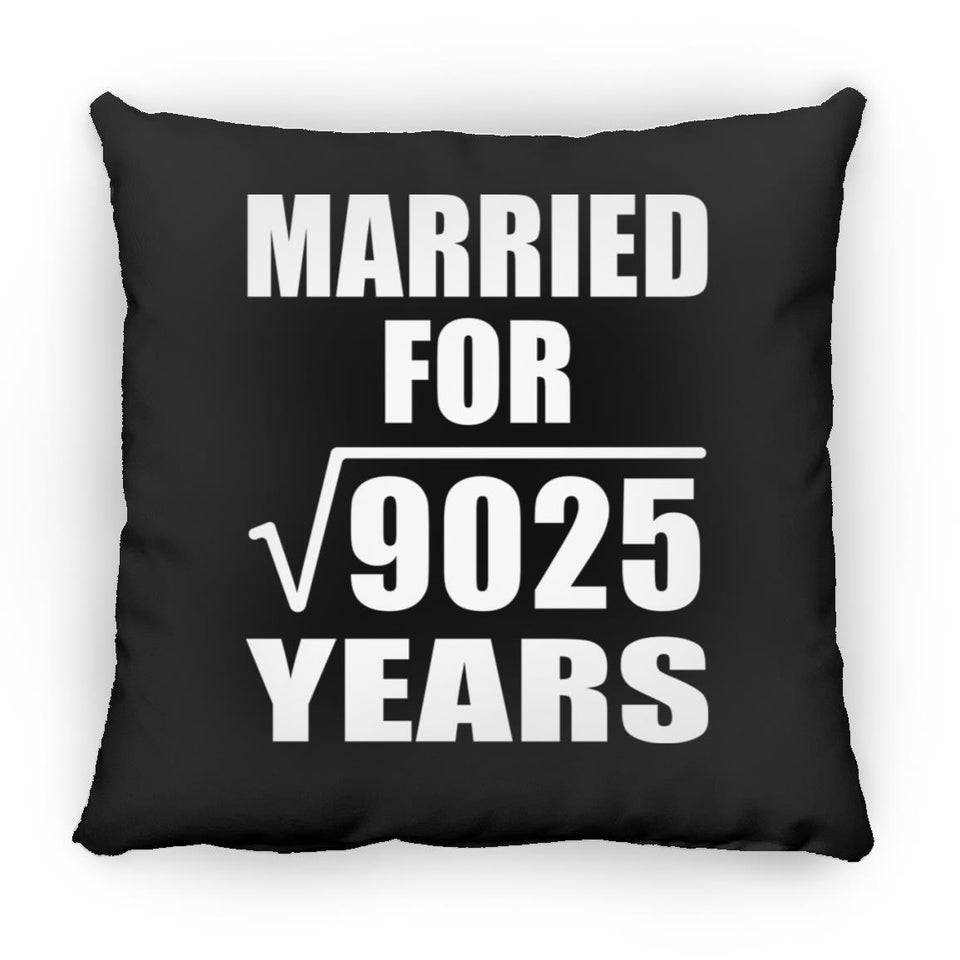 95th Anniversary Married For Square Root of 9025 Years - Throw Pillow Black