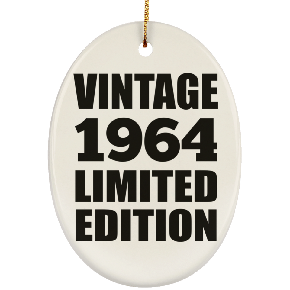 60th Birthday Vintage 1964 Limited Edition - Oval Ornament