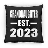 Granddaughter Established EST. 2023 - Throw Pillow Black