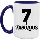 7th Birthday 7 & Fabulous - 15oz Accent Mug Purple