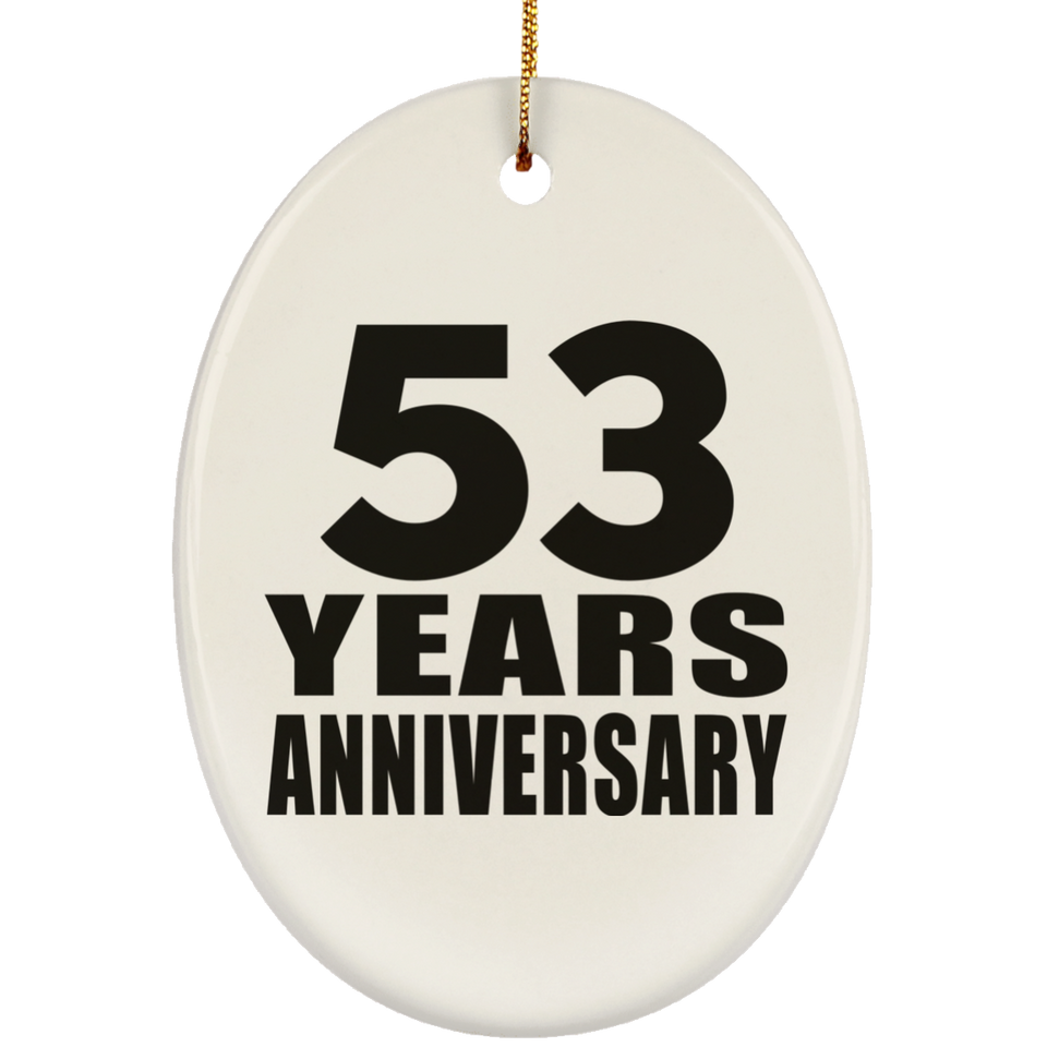 53rd Anniversary 53 Years - Oval Ornament