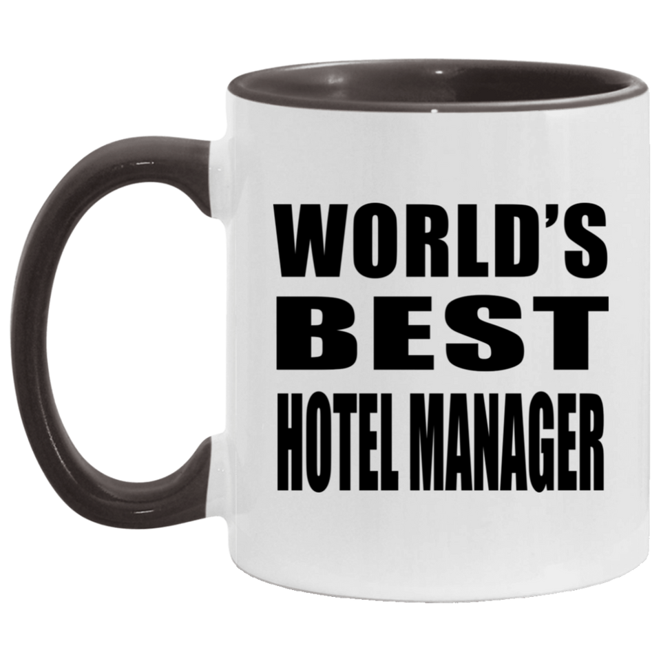 World's Best Hotel Manager - 11oz Accent Mug Black