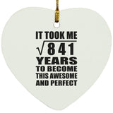 29th Birthday Took Square Root of 841 Years To Awesome - Heart Ornament