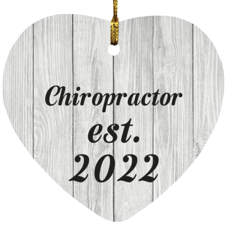 Chiropractor Established Est. 2022 - Heart Ornament F