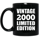 24th Birthday Vintage 2000 Limited Edition - 11oz Coffee Mug Black
