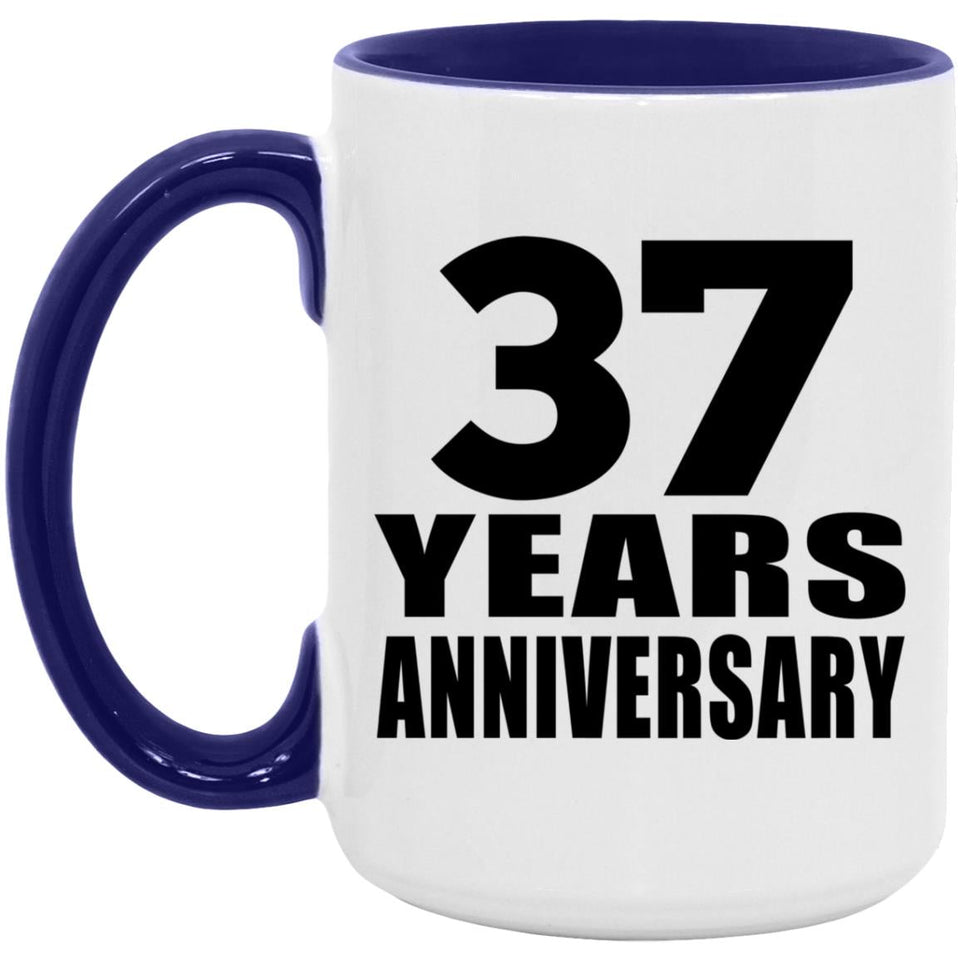 37th Anniversary 37 Years Anniversary - 15oz Accent Mug Purple