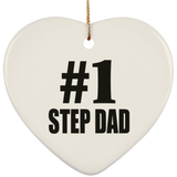 Number One #1 Step Dad - Heart Ornament