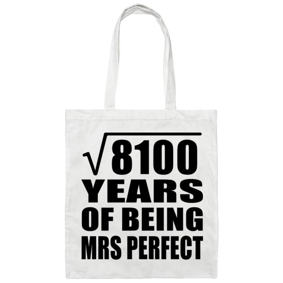 90th Anniversary Square Root of 8100 Years of Mrs Perfect - Tote Bag White
