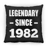 42nd Birthday Legendary Since 1982 - Throw Pillow Black