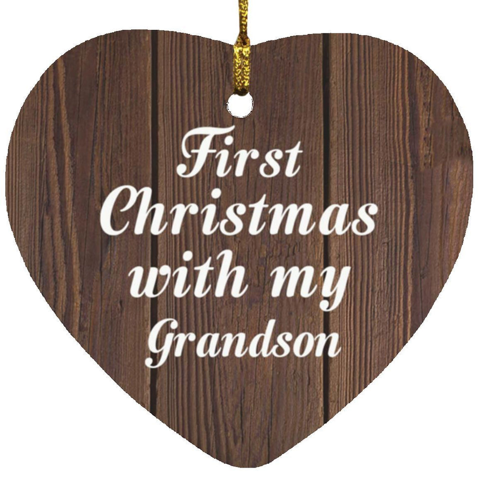 First Christmas With My Grandson - Heart Ornament D