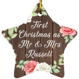 First Christmas As Mr & Mrs Russell - Star Ornament A