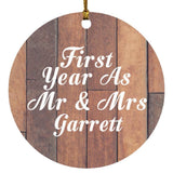 First Year As Mr & Mrs Garrett - Circle Ornament E