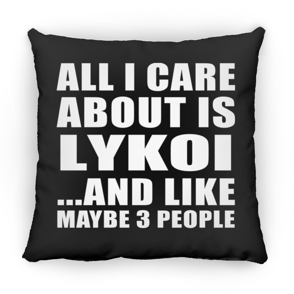 All I Care About Is Lykoi - Throw Pillow Black