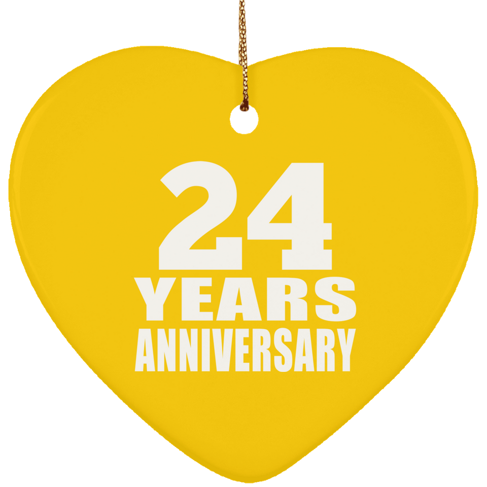 24th Anniversary 24 Years - Heart Ornament
