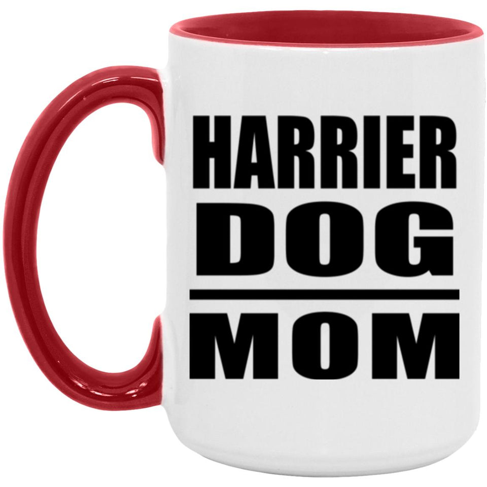 Harrier Dog Mom - 15oz Accent Mug Red