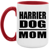 Harrier Dog Mom - 15oz Accent Mug Red