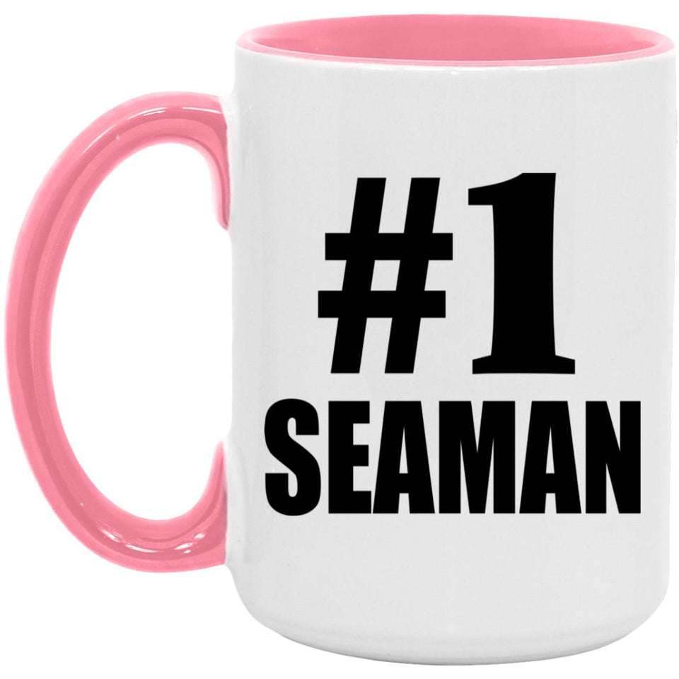 Number One #1 Seaman - 15oz Accent Mug Pink