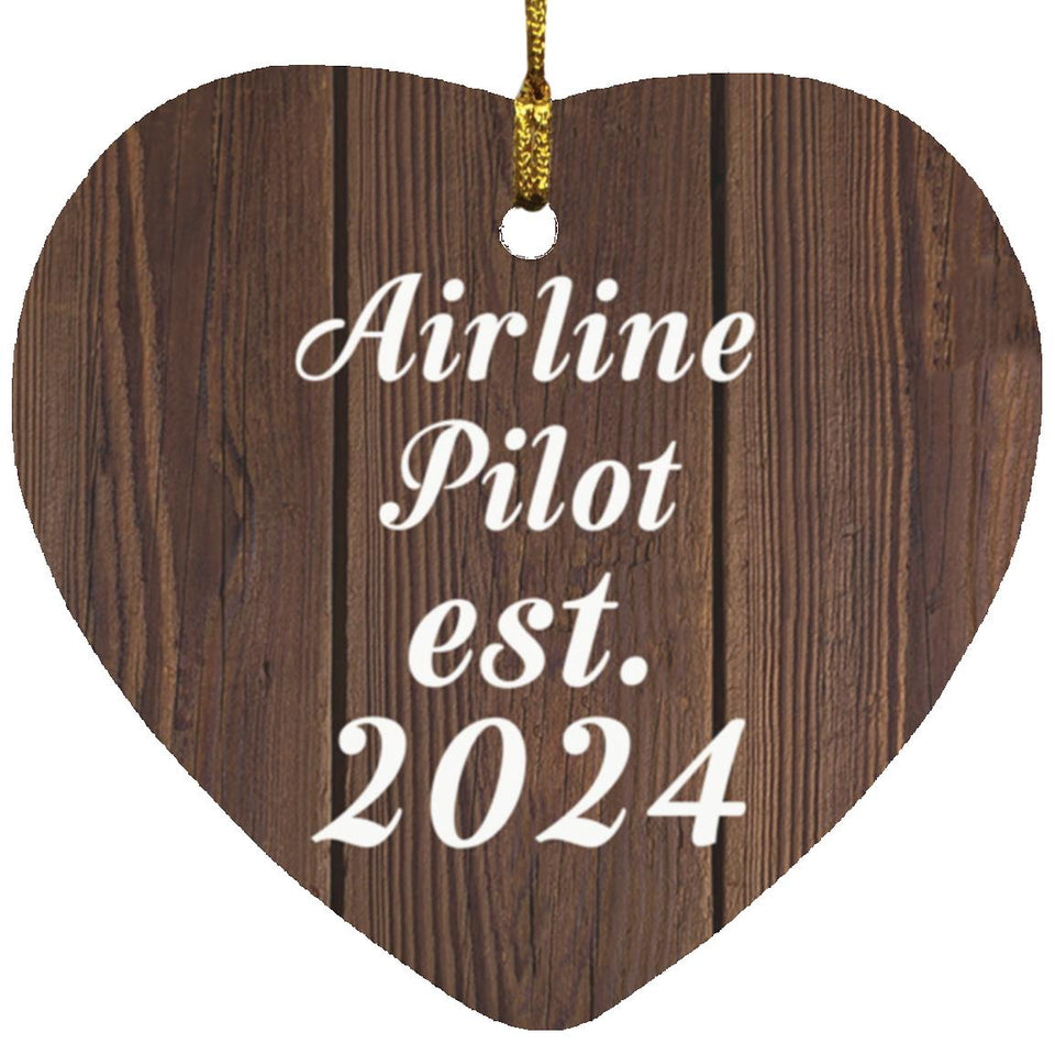 Airline Pilot Established Est. 2024 - Heart Ornament D