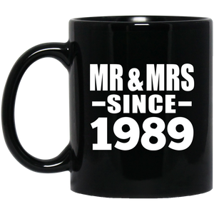 35th Anniversary Mr & Mrs Since 1989 - 11 Oz Coffee Mug Black
