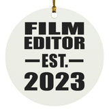 Film Editor Established EST. 2023 - Circle Ornament