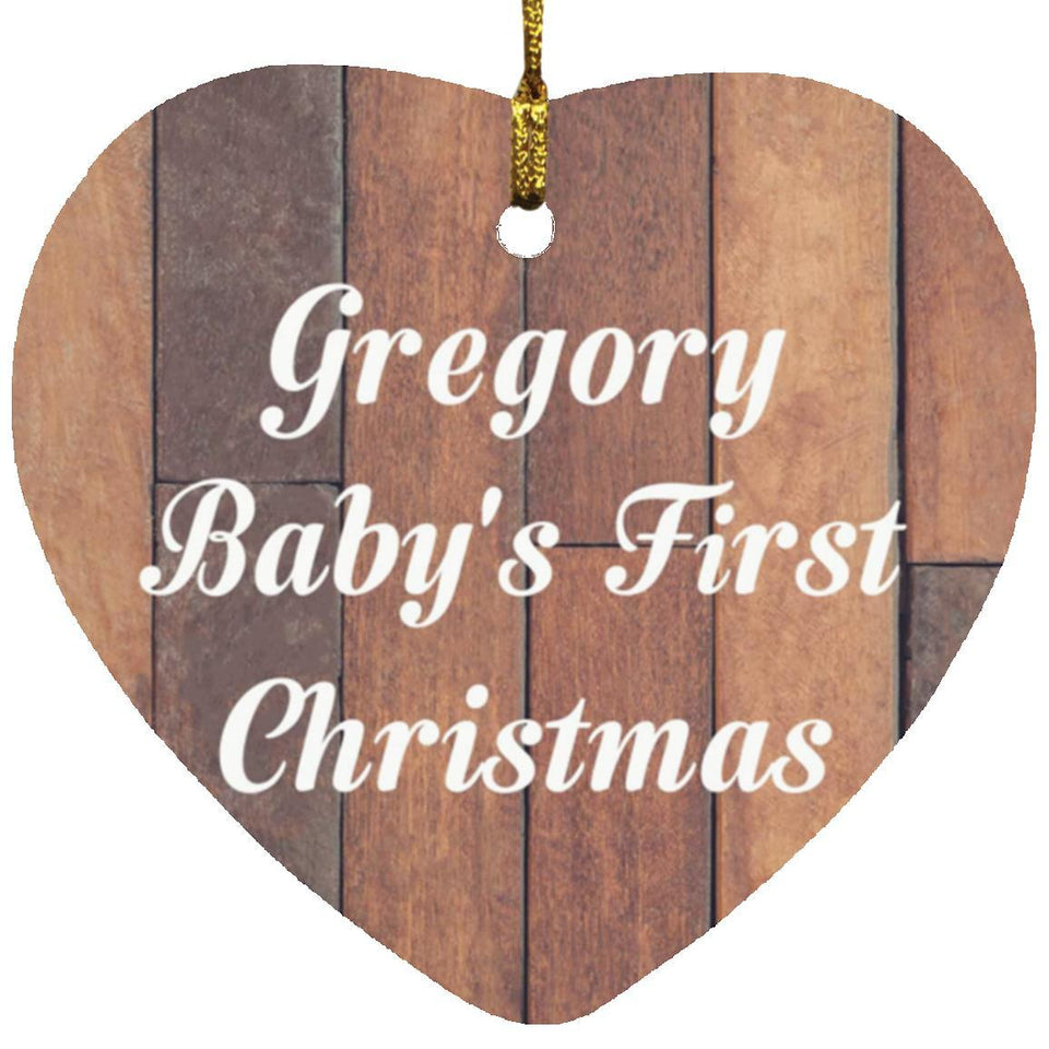 Gregory Baby's First Christmas - Heart Ornament E
