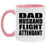 Dad Husband Flight Attendant - 11oz Accent Mug Pink