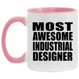 Most Awesome Industrial Designer - 11oz Accent Mug Pink