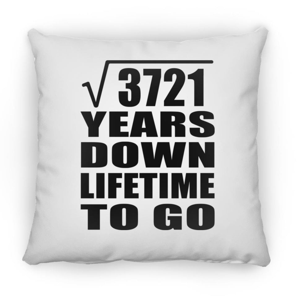 61st Anniversary Square Root of 3721 Years Lifetime To Go - Throw Pillow