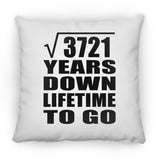 61st Anniversary Square Root of 3721 Years Lifetime To Go - Throw Pillow