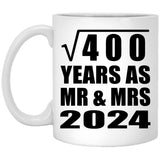 20th Anniversary Square Root of 400 Years As Mr & Mrs 2024 - 11oz Coffee Mug