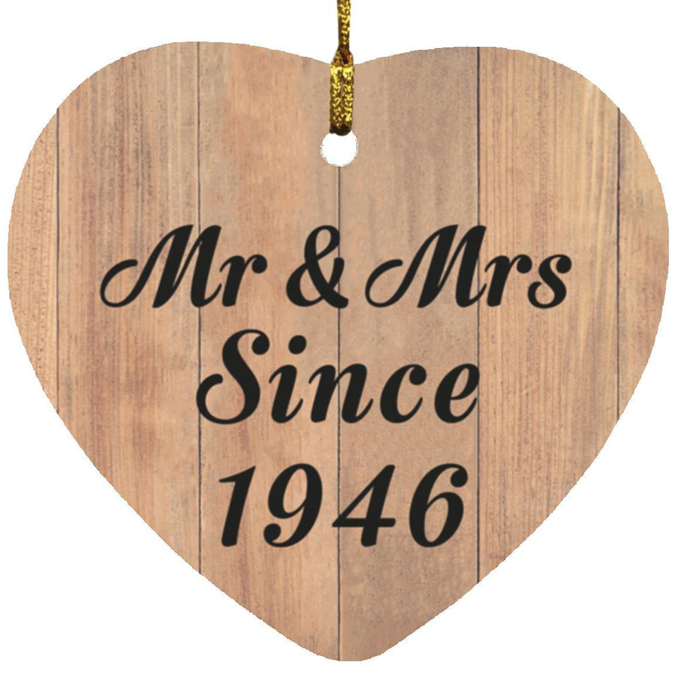 78th Anniversary Mr & Mrs Since 1946 - Heart Ornament C