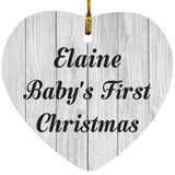 Elaine Baby's First Christmas - Heart Ornament F