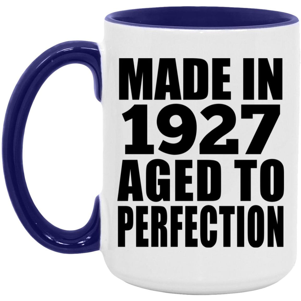 97th Birthday Made In 1927 Aged to Perfection - 15oz Accent Mug Purple