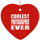 Coolest Photographer Ever - Heart Ornament