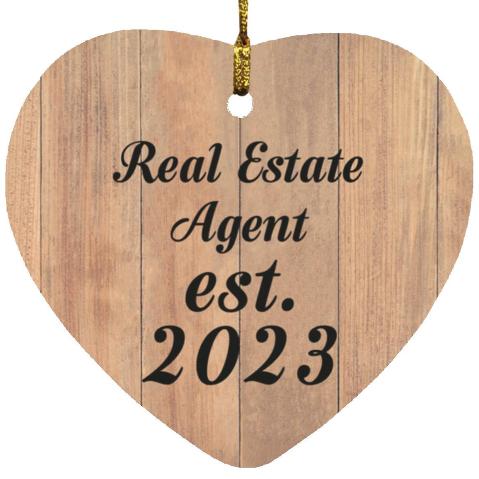 Real Estate Agent Established Est. 2023 - Heart Ornament C