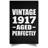 107th Birthday Vintage 1917 Aged Perfectly - Poster Portrait