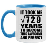 27th Birthday Took Square Root of 729 Years To Awesome - 11oz Accent Mug Blue