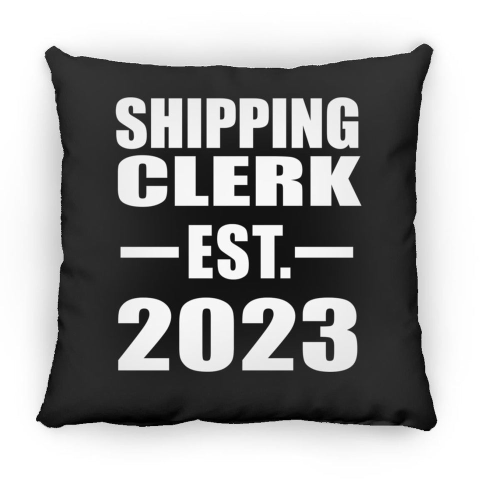 Shipping Clerk Established EST. 2023 - Throw Pillow Black