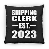 Shipping Clerk Established EST. 2023 - Throw Pillow Black