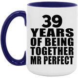39th Anniversary 39 Years Of Being Mr Perfect - 15oz Accent Mug Purple