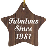 43rd Birthday Fabulous Since 1981 - Star Ornament D