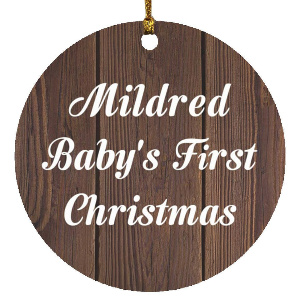 Mildred Baby's First Christmas - Circle Ornament D