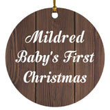 Mildred Baby's First Christmas - Circle Ornament D