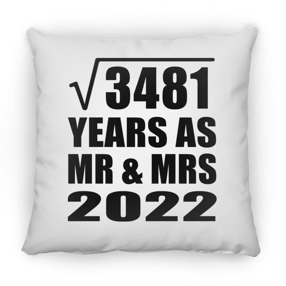 59th Anniversary Square Root of 3481 Years As Mr & Mrs 2022 - Throw Pillow