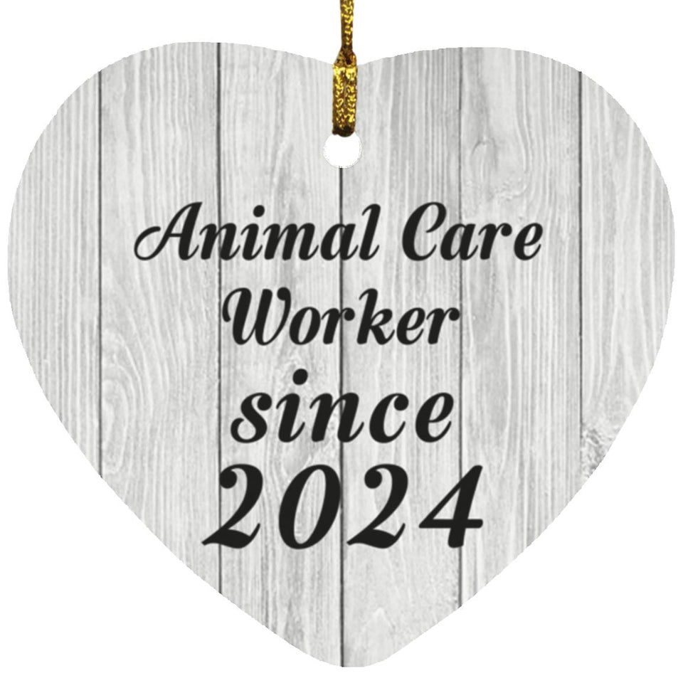 Animal Care Worker Since 2024 - Heart Ornament F