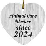 Animal Care Worker Since 2024 - Heart Ornament F
