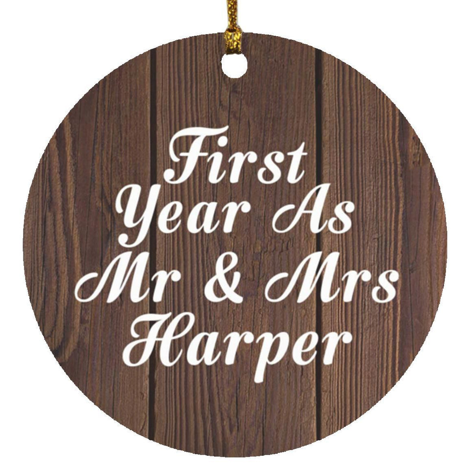 First Year As Mr & Mrs Harper - Circle Ornament D